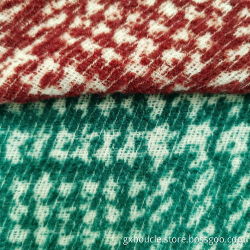 Boucle fashion jacquard plaid design fabrics